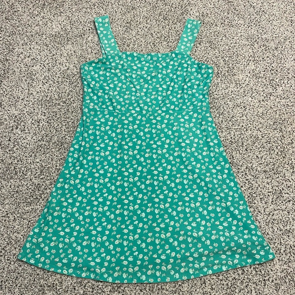 XL green/white Flora dress